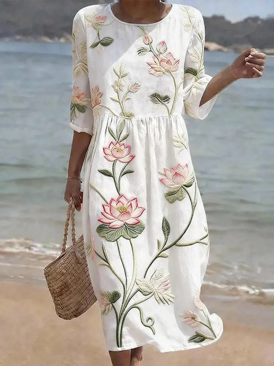 Women's casual dress with floral print