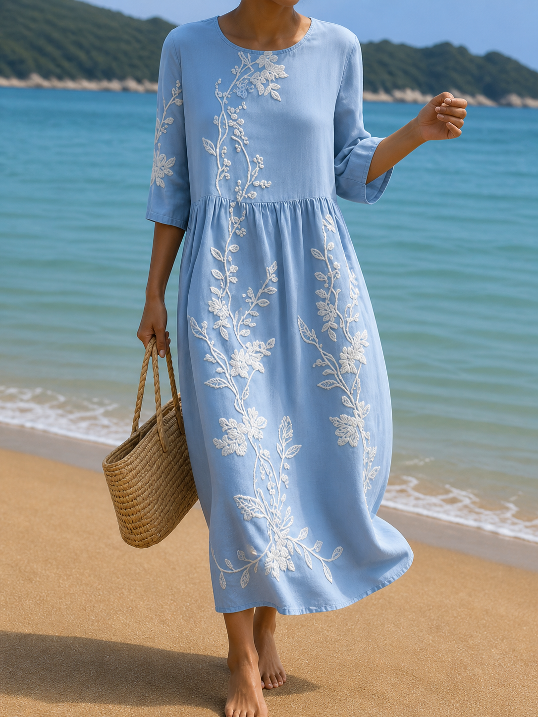 Women's casual dress with floral print
