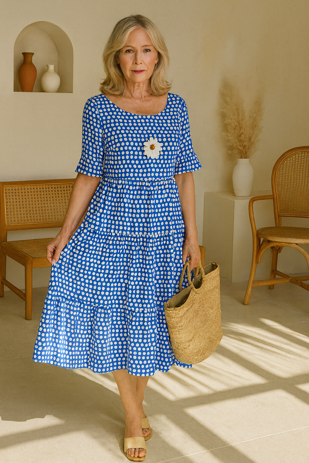 Noémie™ — Natural, elegant, flowy midi dress