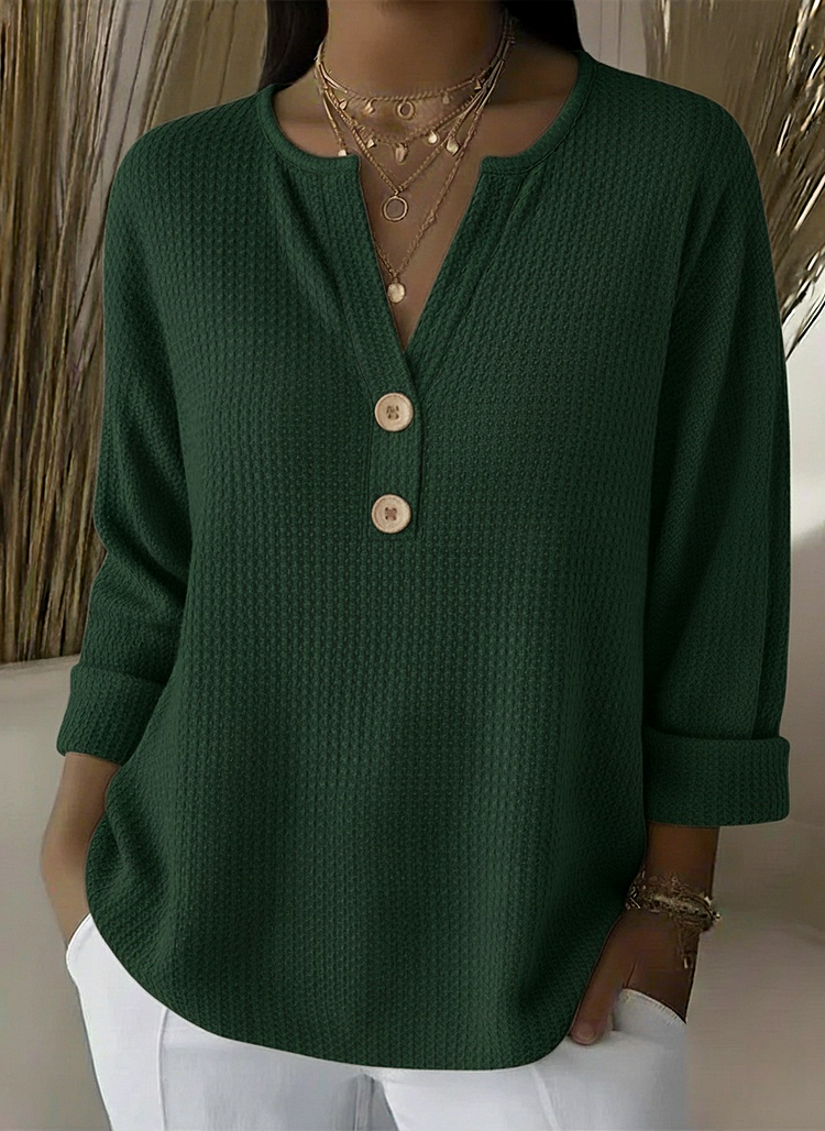 Lucinda™ | Henley Button-Up Top
