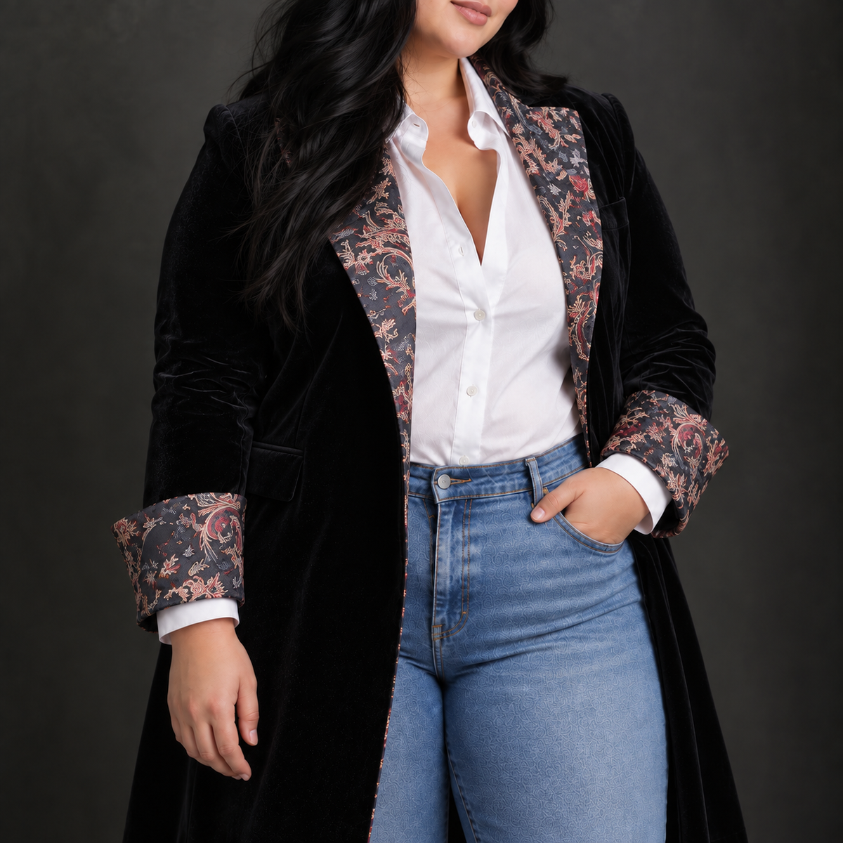 Josephine | Baroque Print Slim Fit Blazer