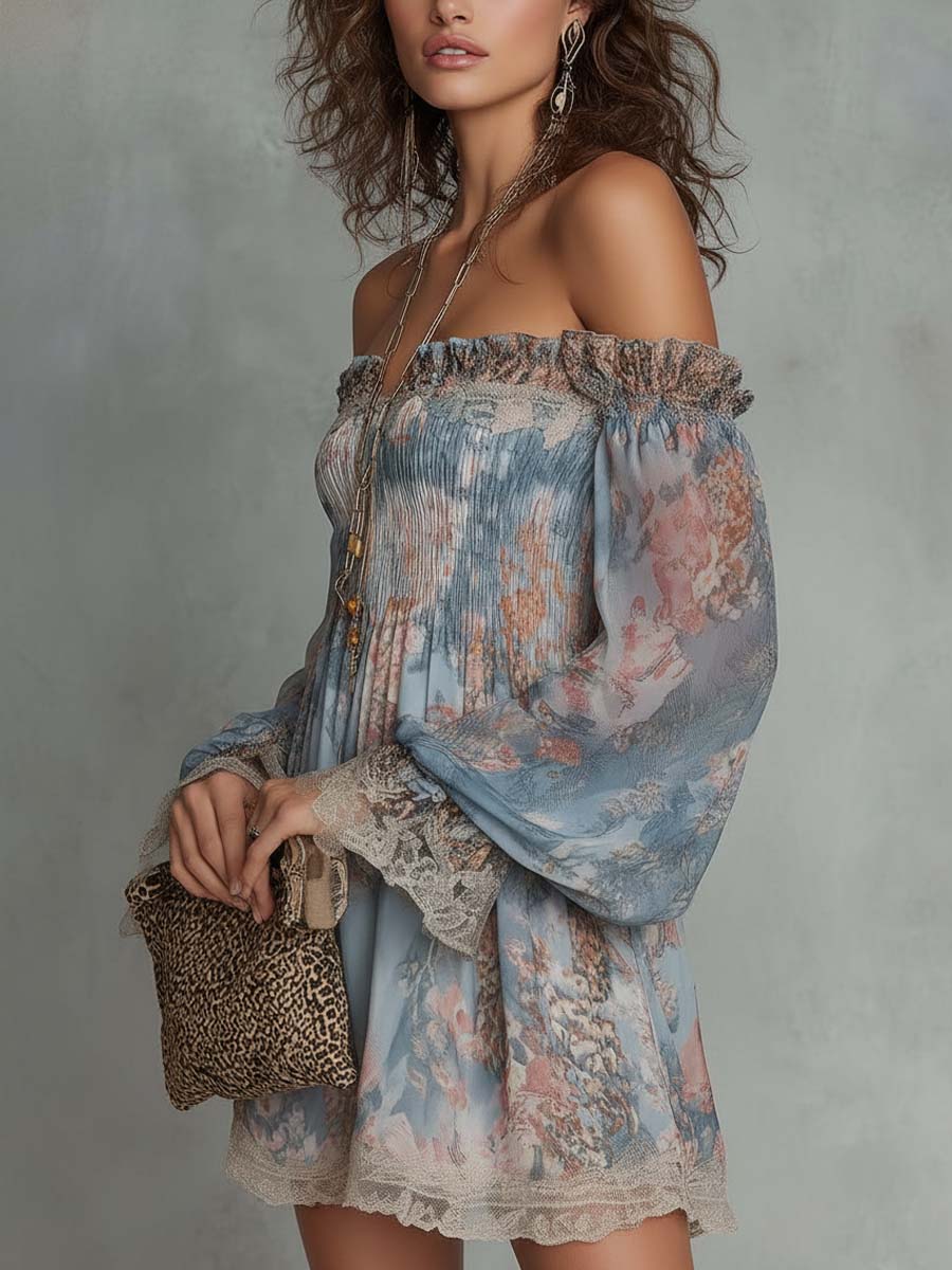Mini Romane Dress — Romantic Gathered Mousseline