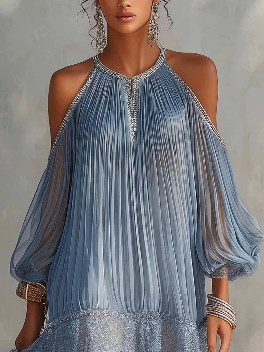 Séraphine Mini Dress — off-shoulder with lace hem