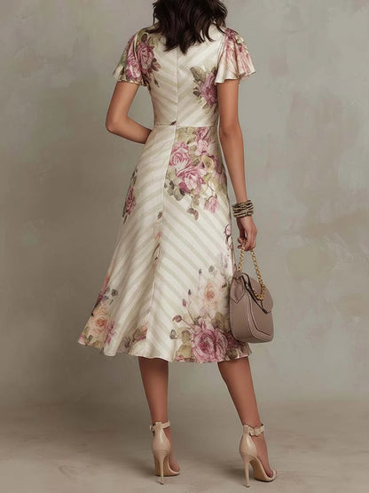 Margaret | Vintage Floral Midi Dress