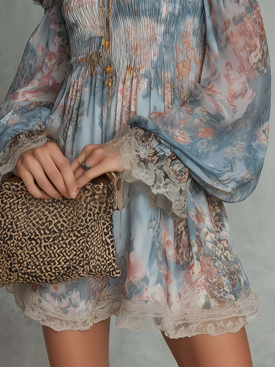 Mini Romane Dress — Romantic Gathered Mousseline