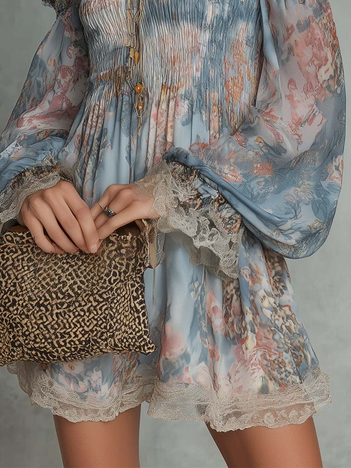 Mini Romane Dress — Romantic Gathered Mousseline