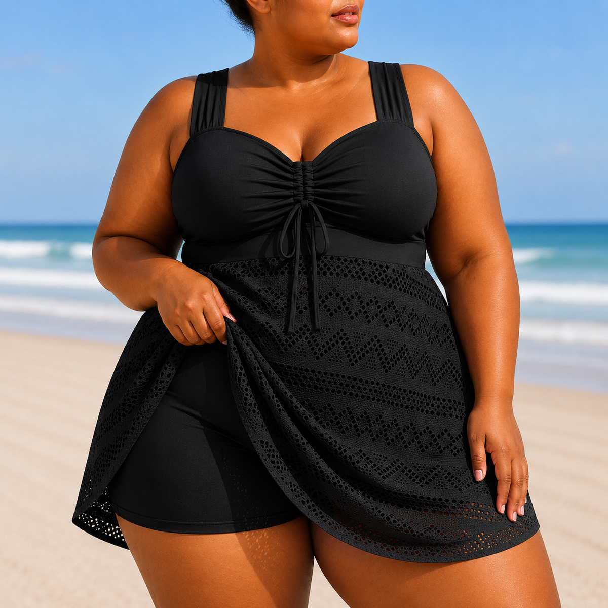 Emille - Plus Size Refined Beach Swim Dress