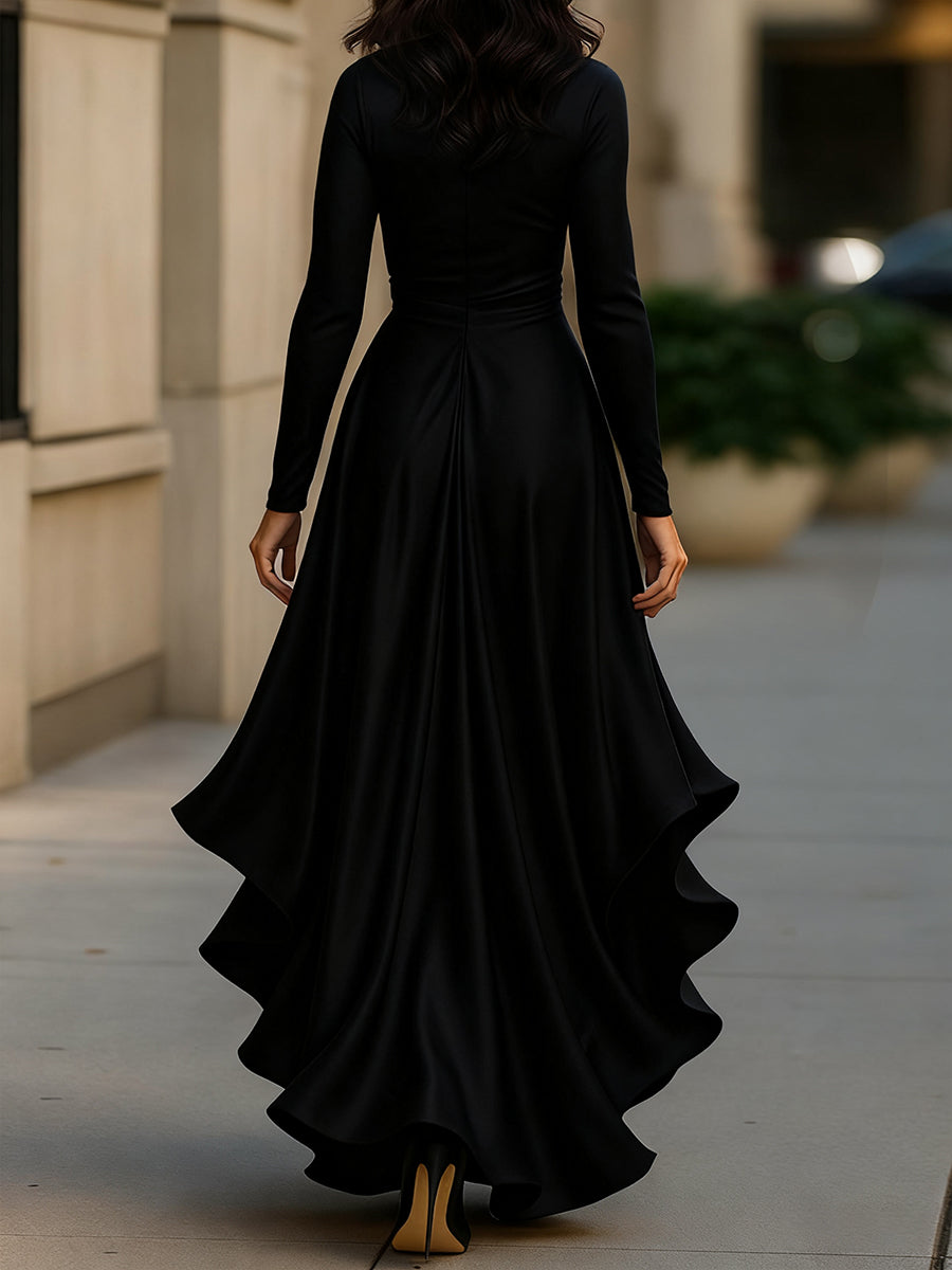 Palma | Draped Maxi Dress With Ruffle Details