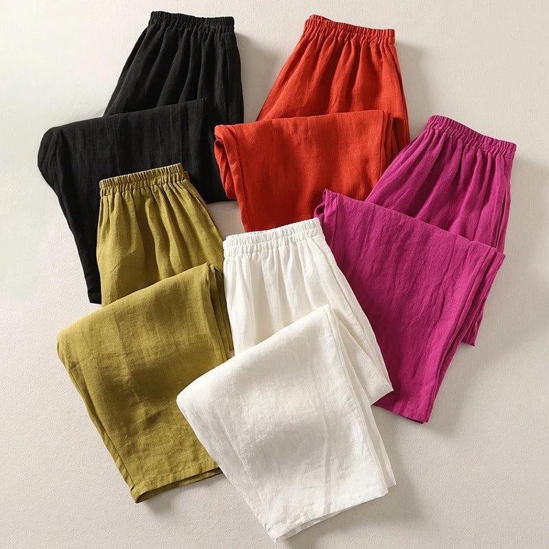 Amalia™ — Fluid trousers in cotton and linen