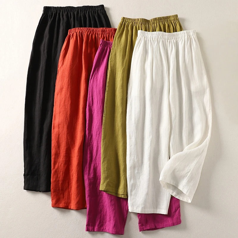 Amalia™ — Fluid trousers in cotton and linen