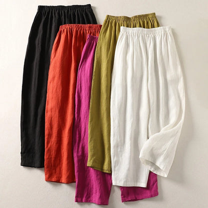 Amalia™ — Fluid trousers in cotton and linen