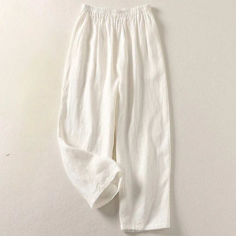 Amalia™ — Fluid trousers in cotton and linen