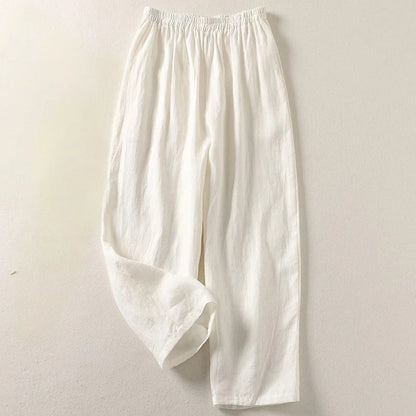 Amalia™ — Fluid trousers in cotton and linen