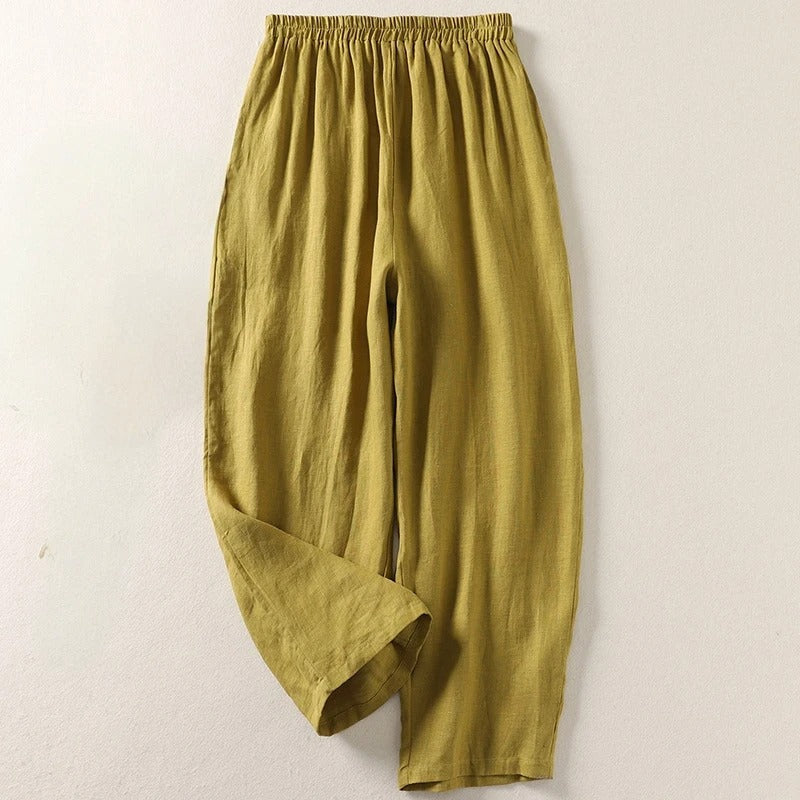 Amalia™ — Fluid trousers in cotton and linen
