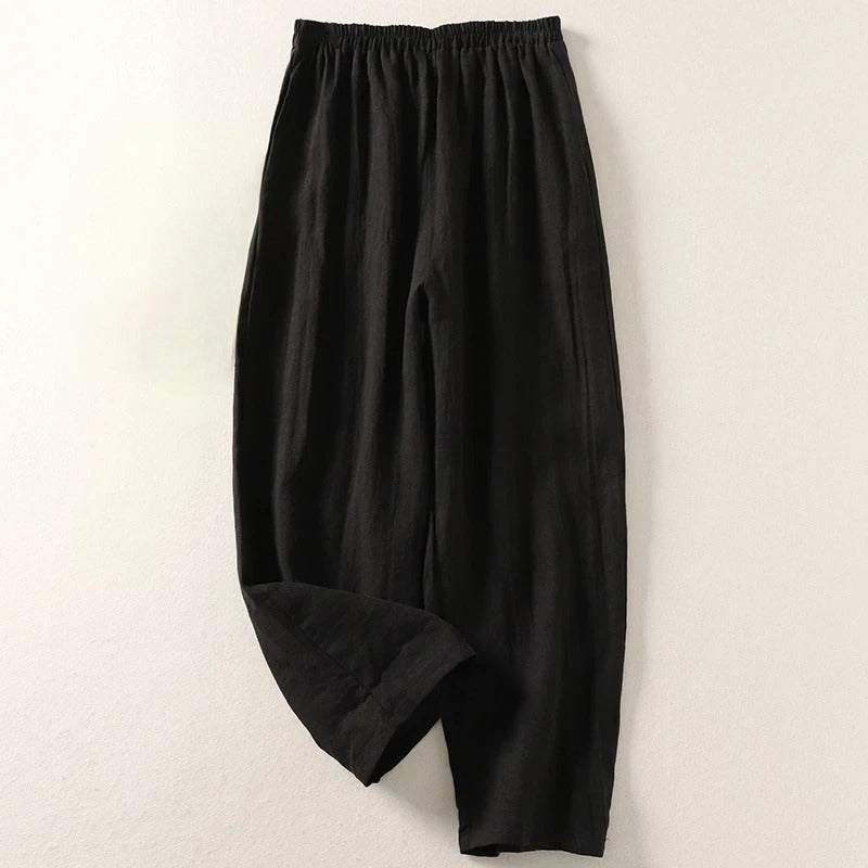 Amalia™ — Fluid trousers in cotton and linen