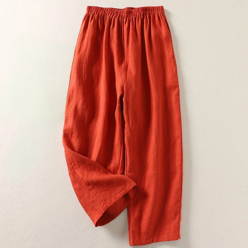Amalia™ — Fluid trousers in cotton and linen