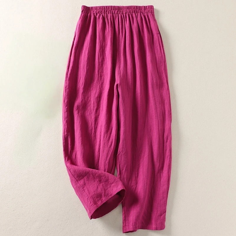 Amalia™ — Fluid trousers in cotton and linen