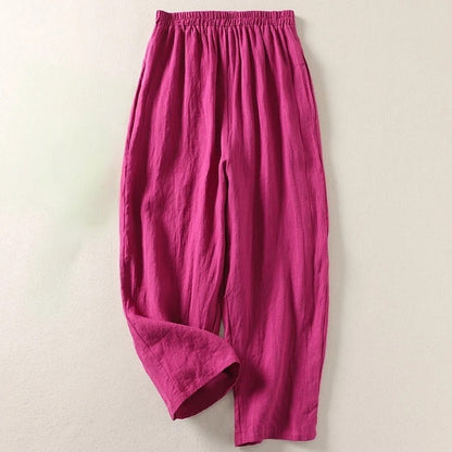 Amalia™ — Fluid trousers in cotton and linen