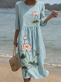 Women's casual dress with floral print