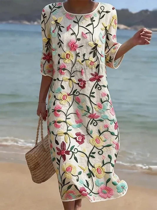 Women's casual dress with floral print
