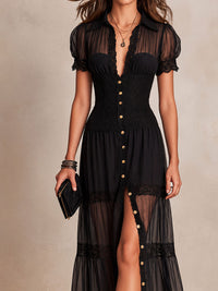 Gillian | Lace Detail Elegant Maxi Dress