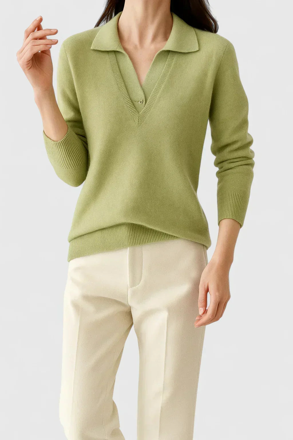 Pauline | Collared V-Neck Sweater