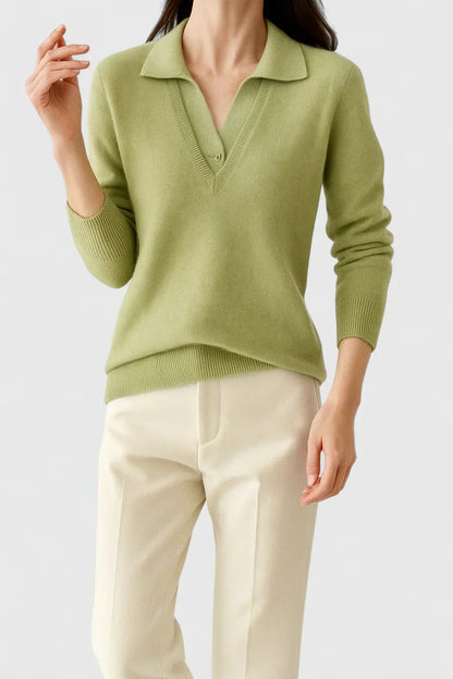 Pauline | Collared V-Neck Sweater