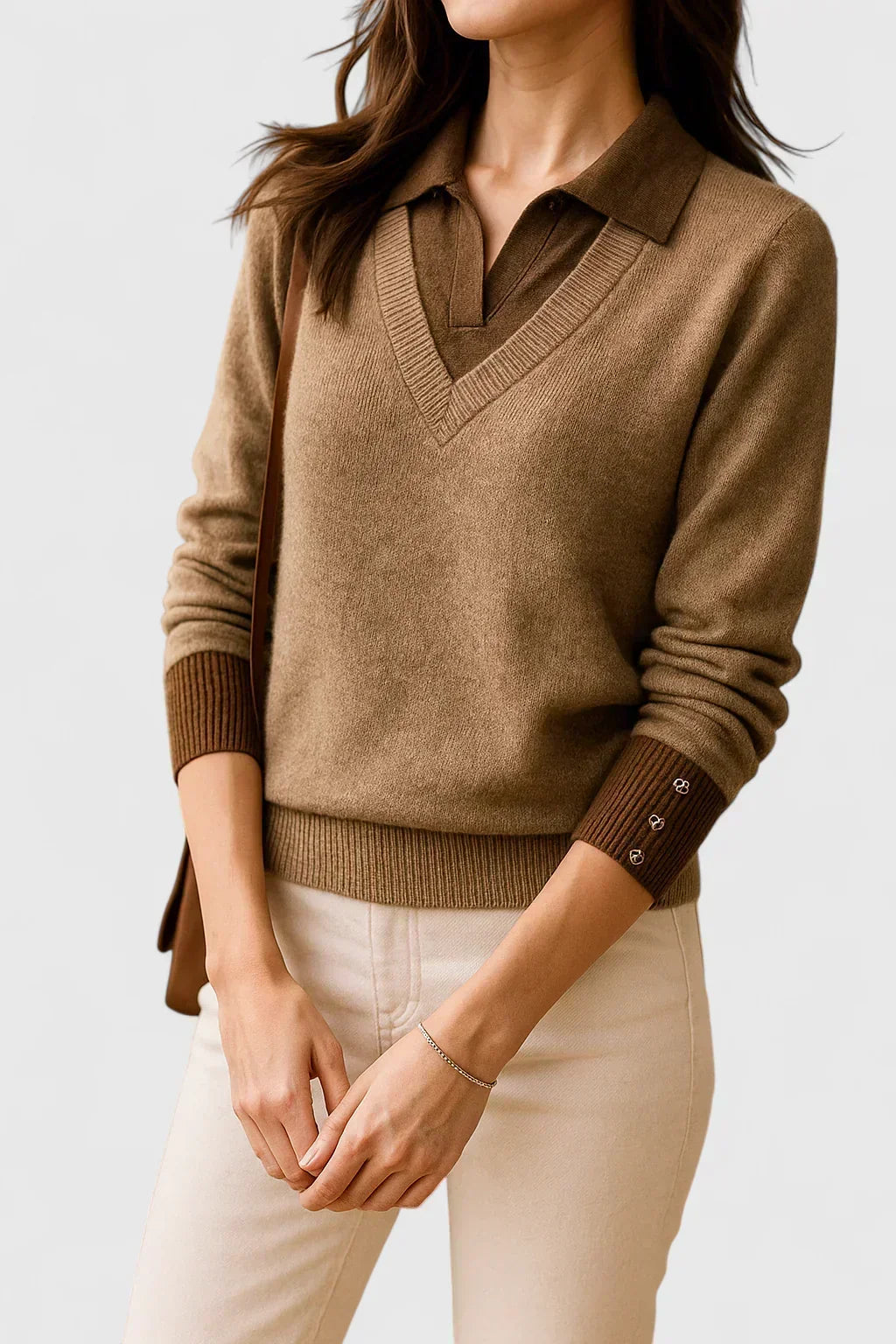 Pauline | Collared V-Neck Sweater