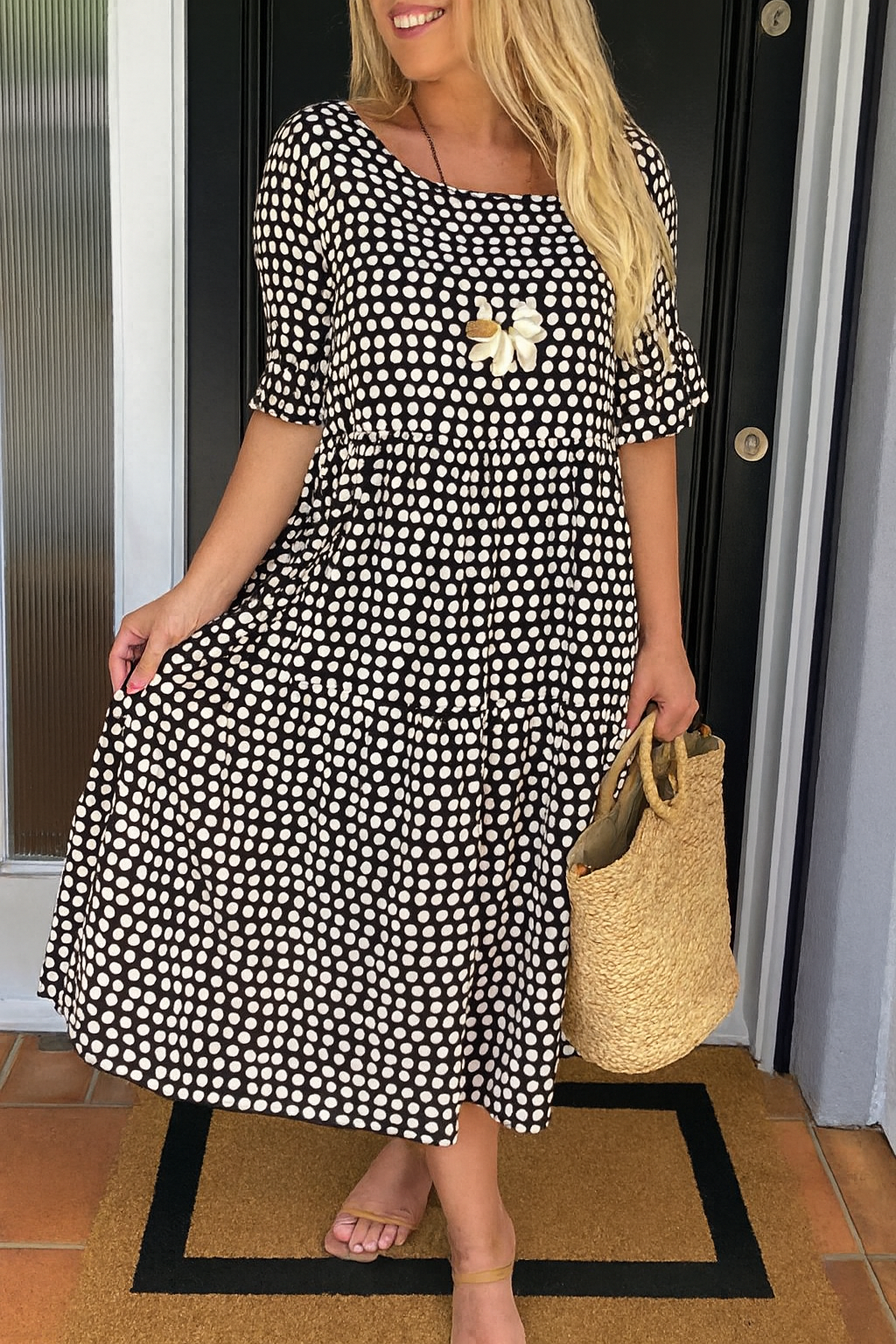 Noémie™ — Natural, elegant, flowy midi dress