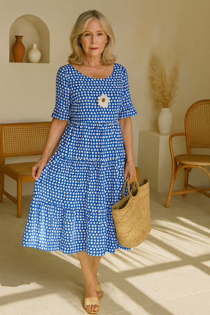 Noémie™ — Natural, elegant, flowy midi dress