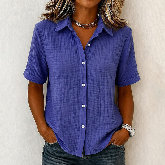 Casual Solid Colour Blouse