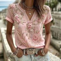 Vintage Floral Print Blouse