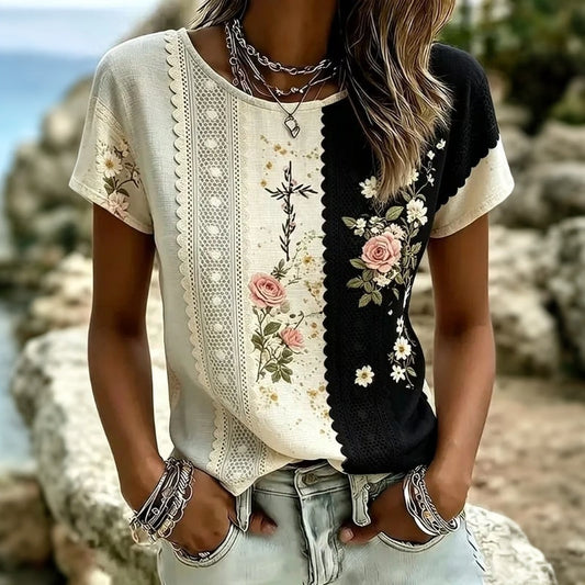 Casual Floral Print T-Shirt