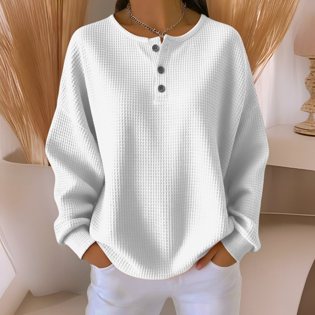Bernadette | Relaxed Button-Neck Top