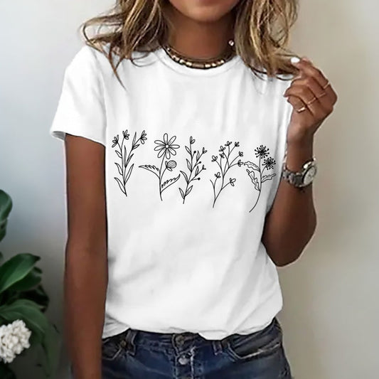 Casual Floral Print T-Shirt