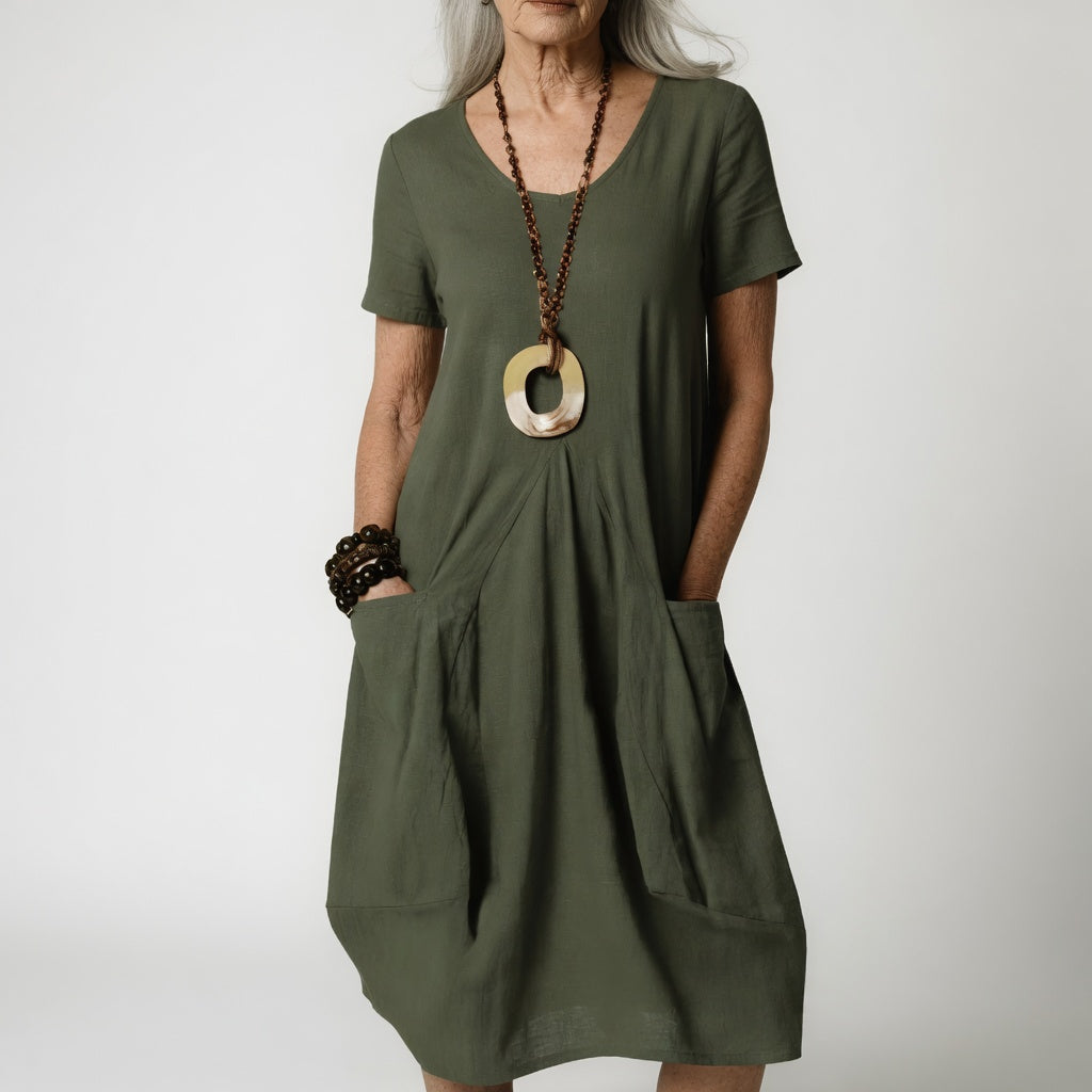 Céline™ — Flowing dress, elegant, tummy-flattering