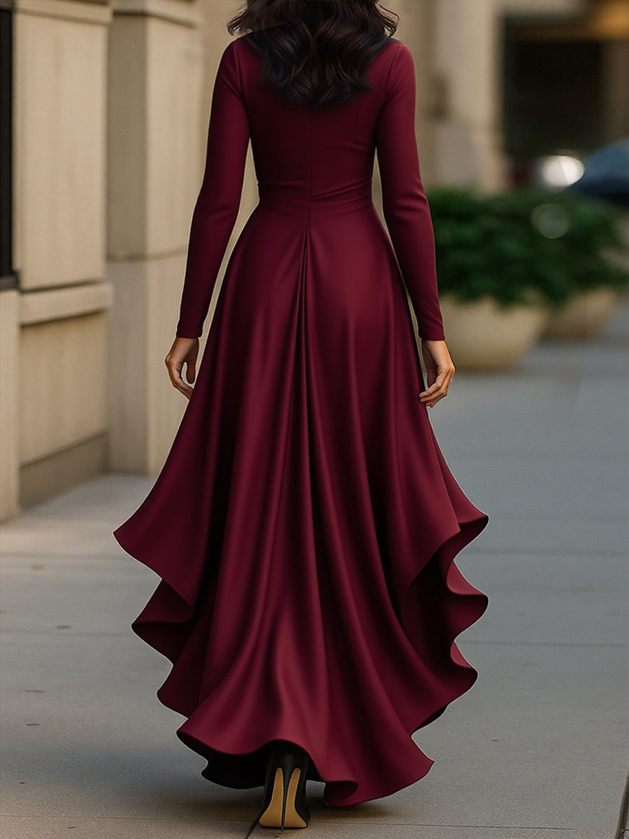 Palma | Draped Maxi Dress With Ruffle Details