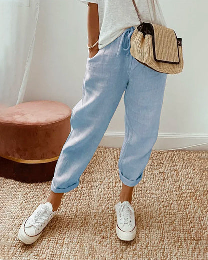 Lucie™ — Fluid cotton-linen blend pants