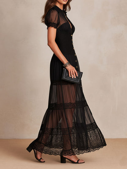 Gillian | Lace Detail Elegant Maxi Dress