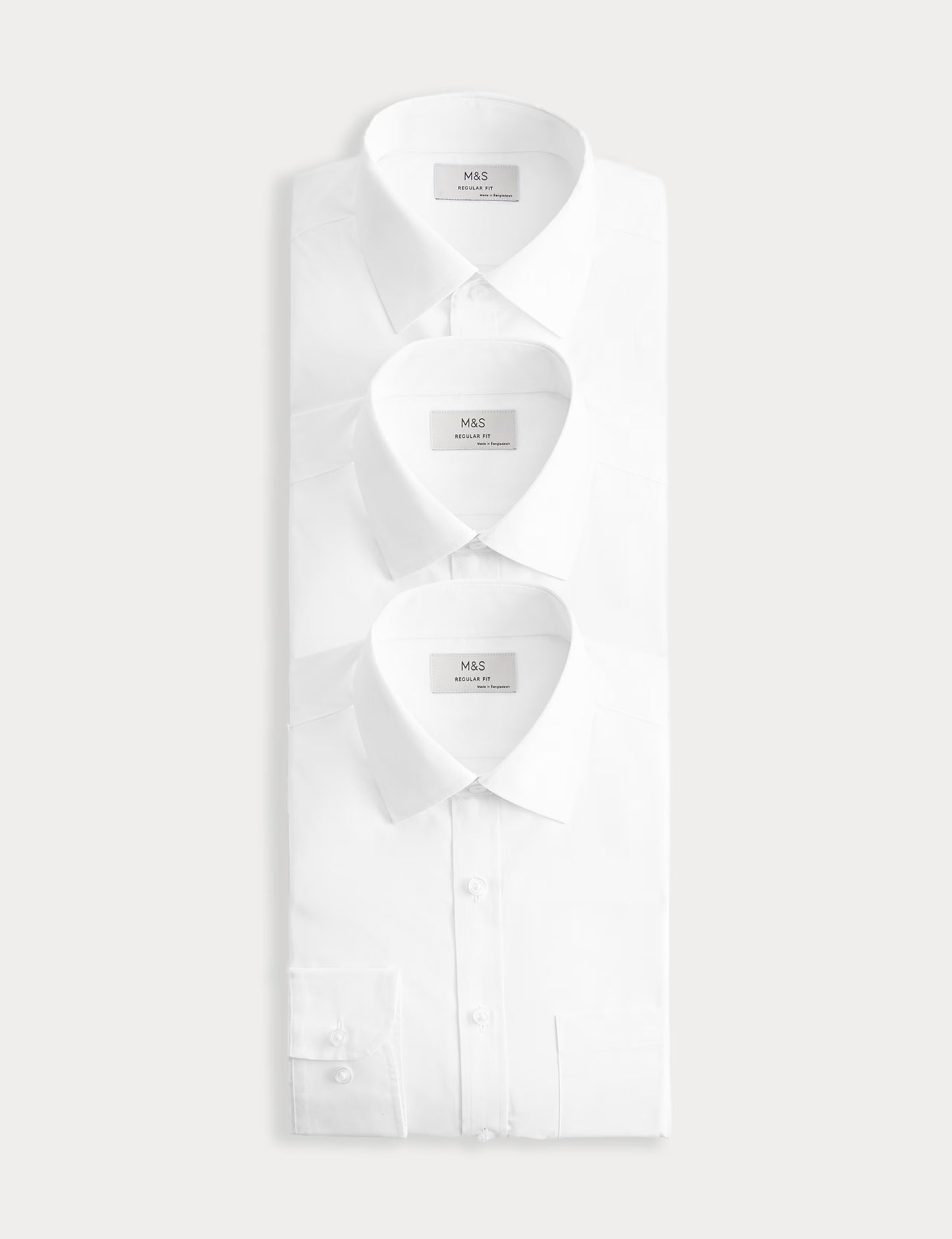 3 Pack Regular Fit Easy Iron Long Sleeve Shirts