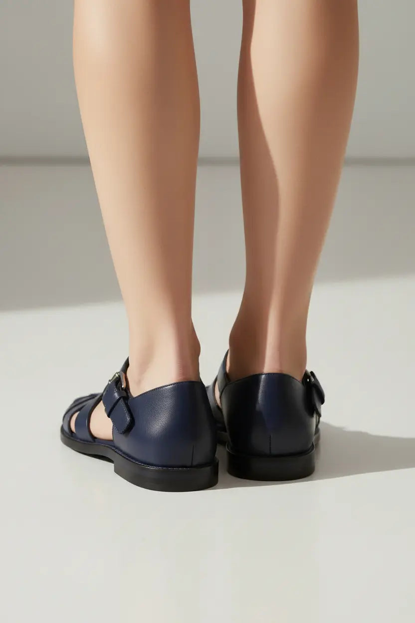 Elyra Woven Leather Cage Sandals