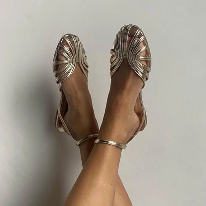Vittoria | Gold-Plated Jewel Sandals