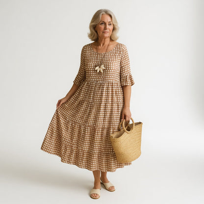 Noémie™ — Natural, elegant, flowy midi dress