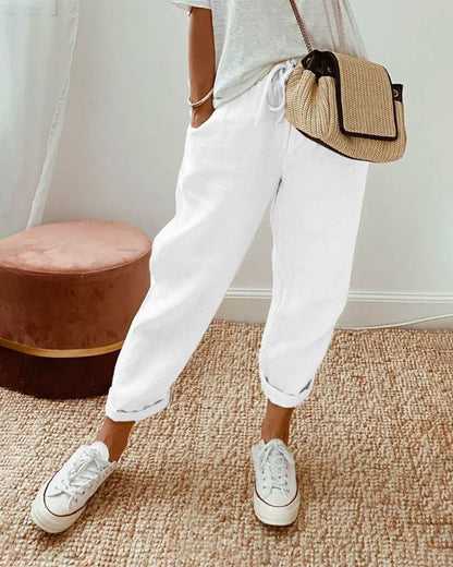 Lucie™ — Fluid cotton-linen blend pants