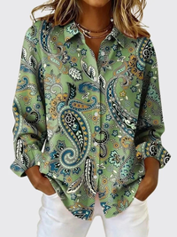Joanna™ | Paisley Print Button-Up Blouse