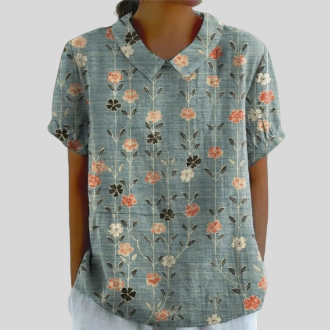 Élora | Blouse with Aligned Flowers