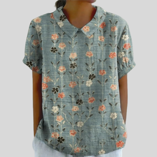 Élora | Blouse with Aligned Flowers