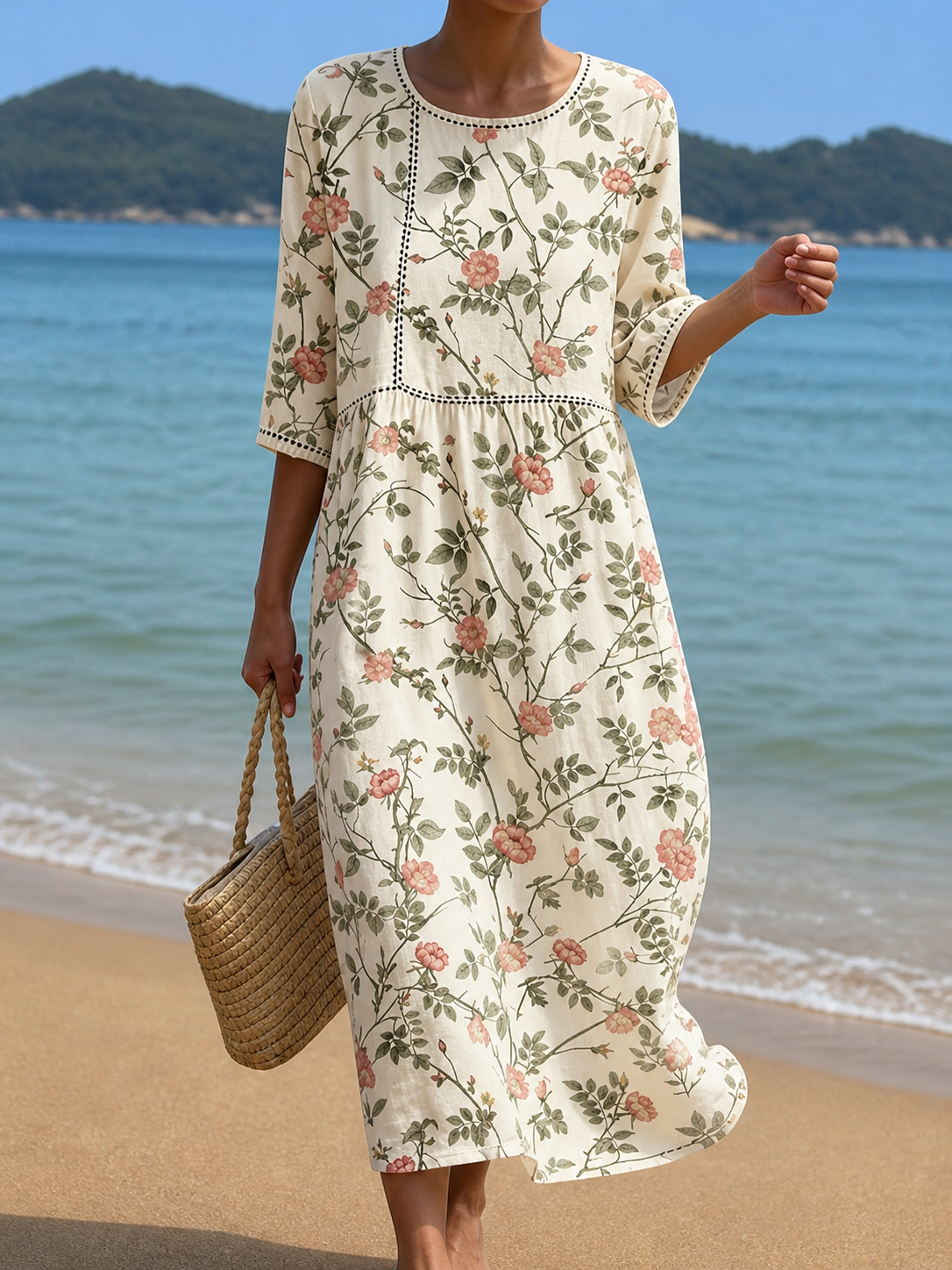 Women's casual dress with floral print