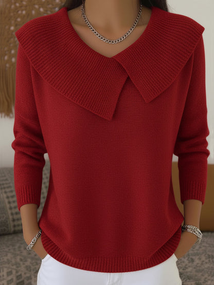Sunnora - Warm Sweater with Soft Collar