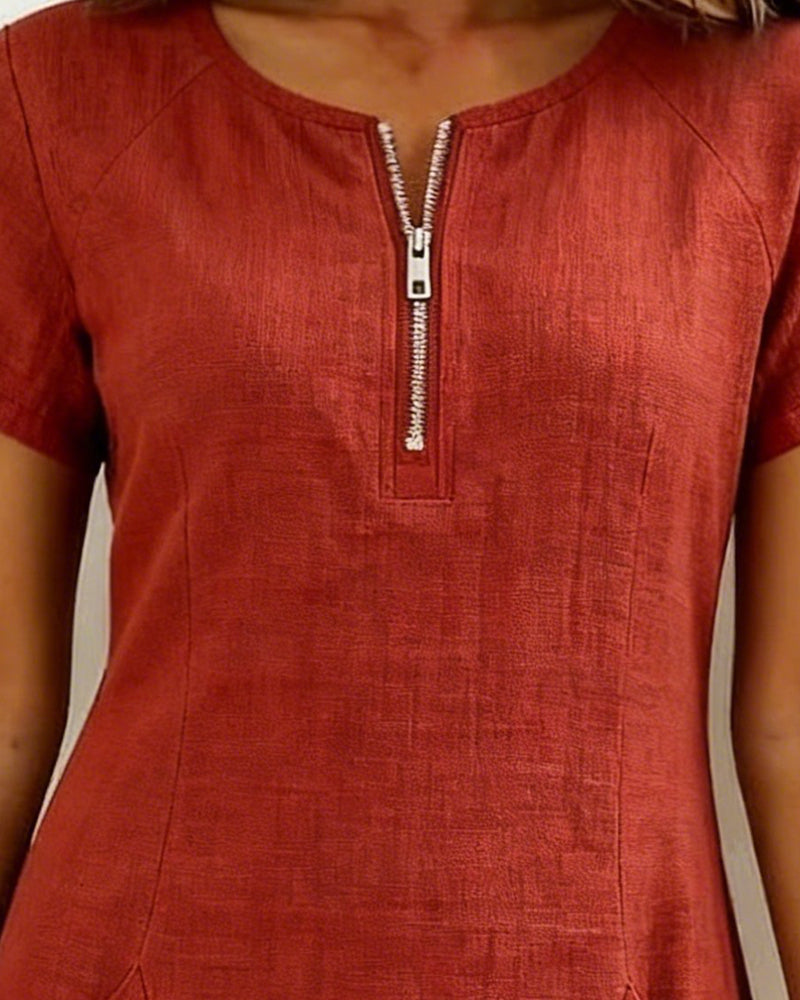 Van Elst Mode® | Cotton dress with zipper